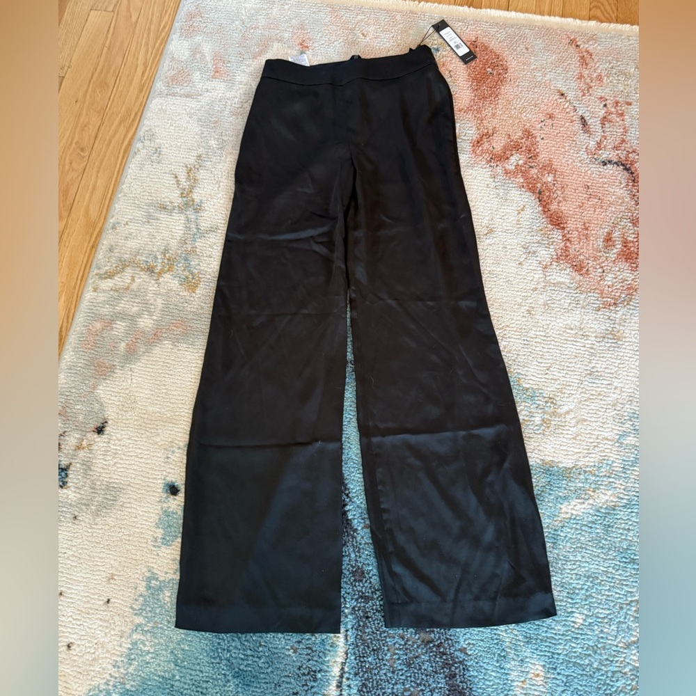 NWT BCBG MAXAZRIA Wide Leg Silky Black Pants - Size 2 - Picture 7 of 12